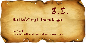 Balkányi Dorottya névjegykártya