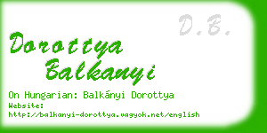 dorottya balkanyi business card